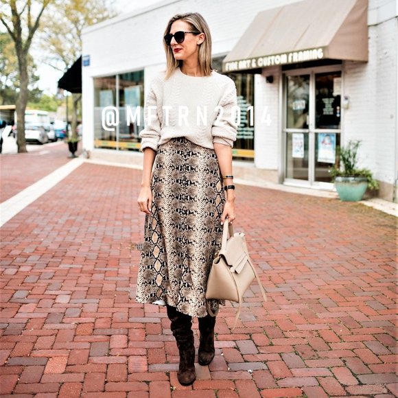 BLOGGER FAVE! ZARA Snakeskin Print Skirt - Picture 3 of 15